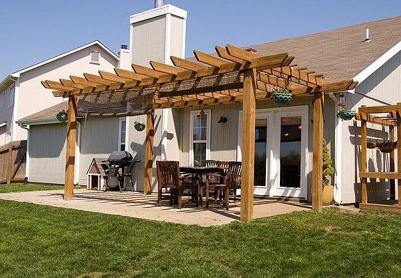 Pergola and expanded patio