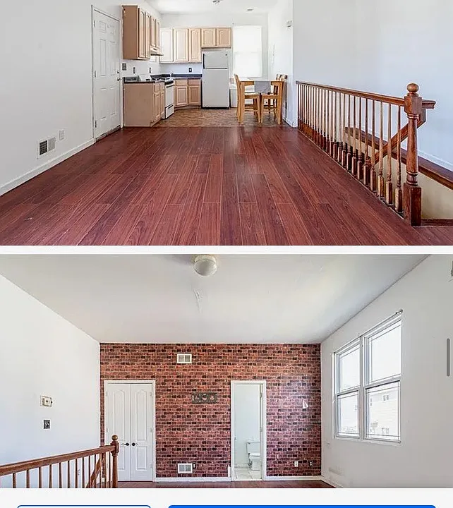 Spacious living area with eat-in kitchen