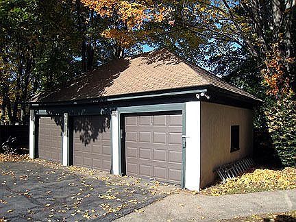 3 car garage with new doors