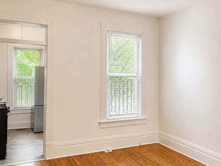 View from dining room into kitchen.