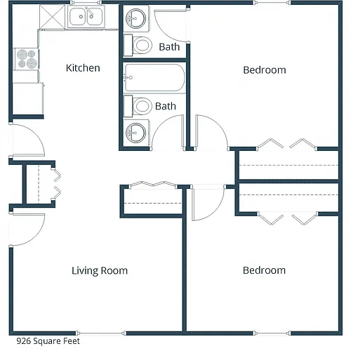 Floor plan Two Bedroom 215A
