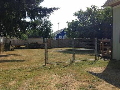 fenced back yard