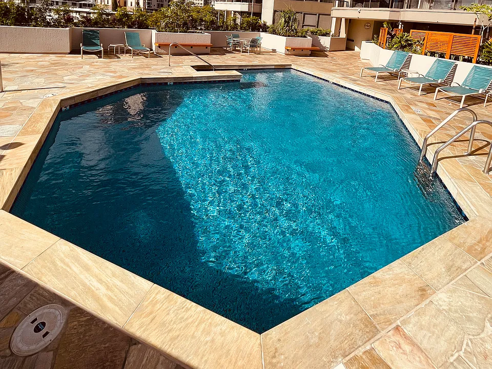 Newly renovated pool area