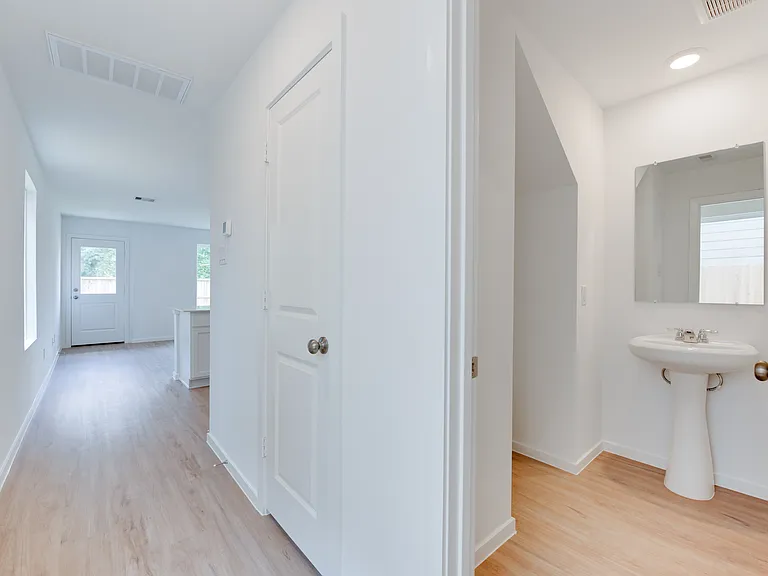 Downstairs hallway and half bath