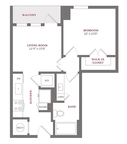Floor plan 1X1 A Flats