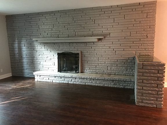 Stone fireplace
