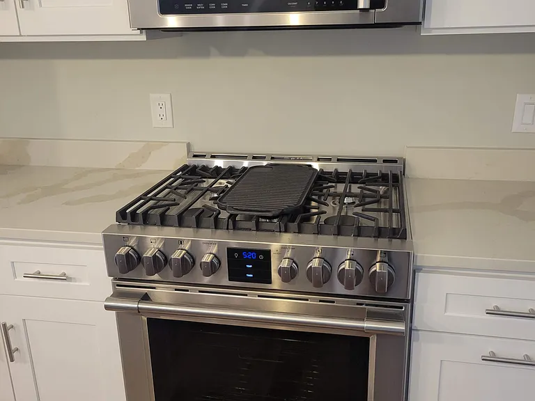 Stainless steel range.