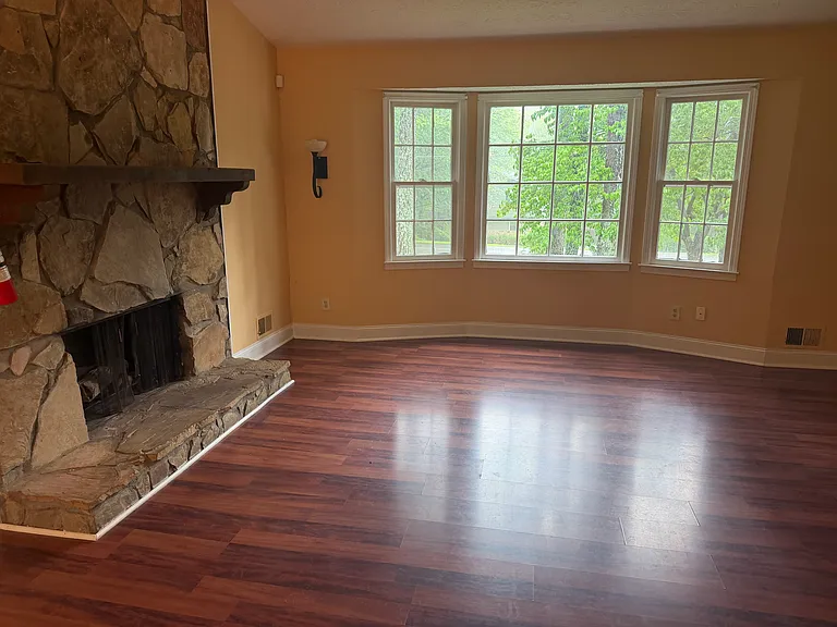 living room with fireplace
