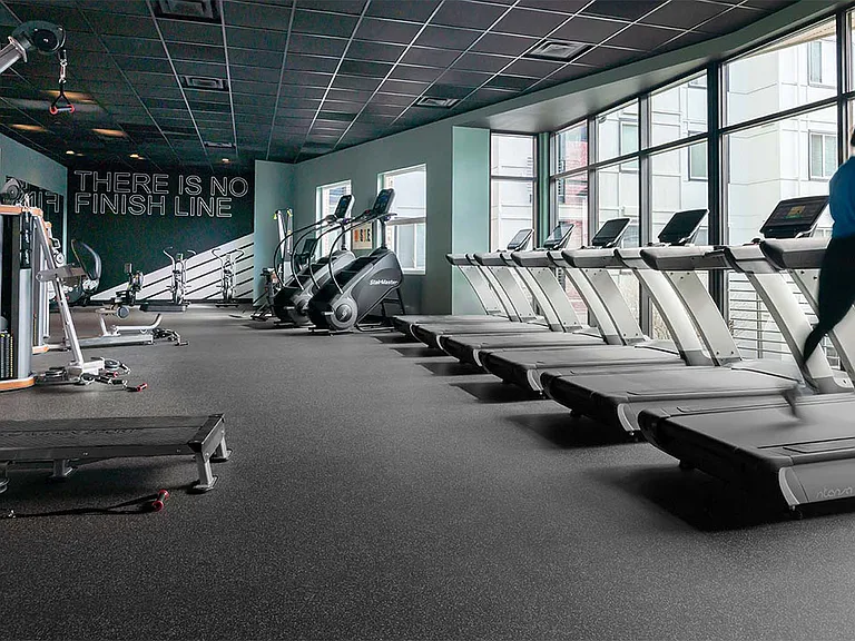 Apartment community 24-hour fitness center at Griffis Lake Washington in Renton, Washington.