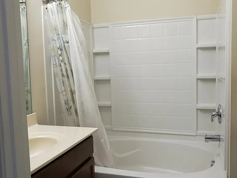 Master bath with garden style bathtub