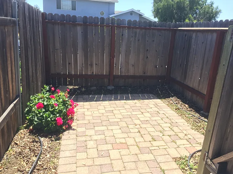 Fenced patio.