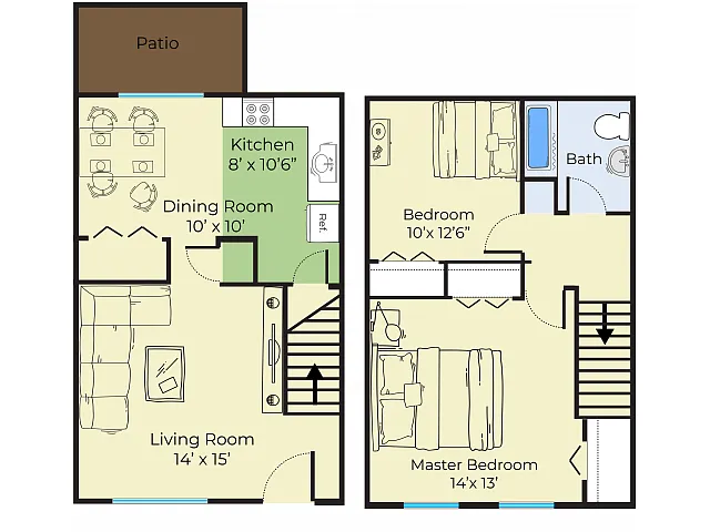 Floor plan 2 Bedroom Townhouse