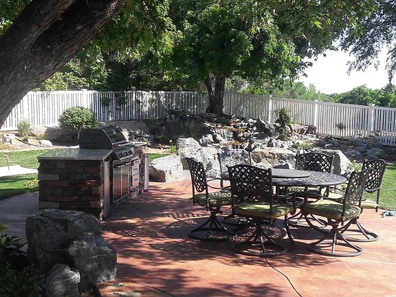 Waterfall and fire pit too!