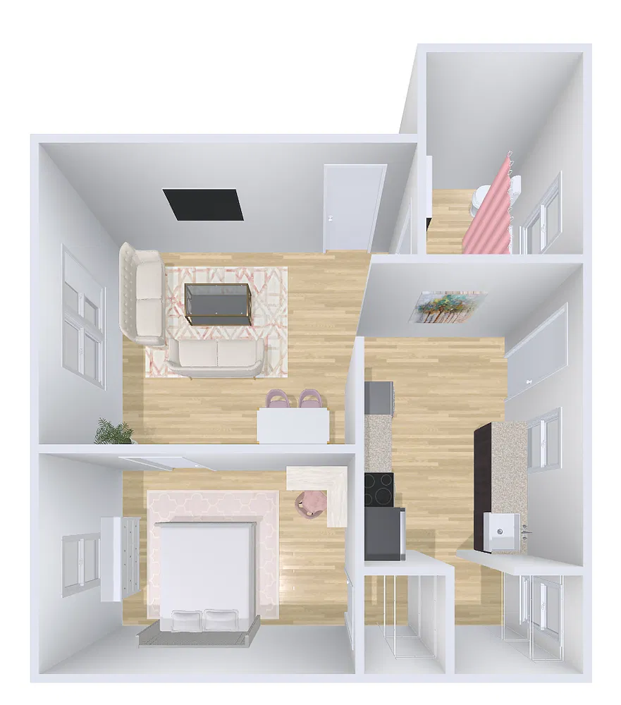 Floor plan 1bd/1b D