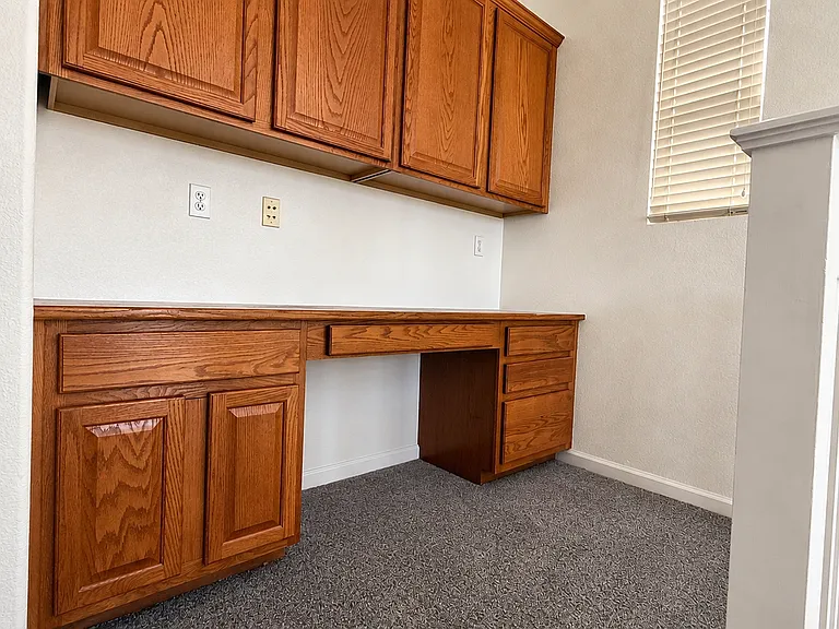 built in desk on landing