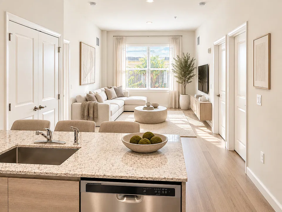 Kitchen / Living. Virtually staged
