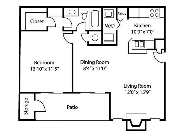 Floor plan A1 - Renovated Interior
