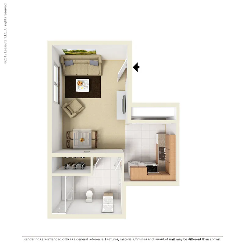 Floor plan Dover - Studio