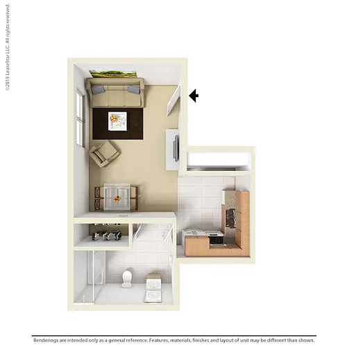 Floor plan Dover - Studio
