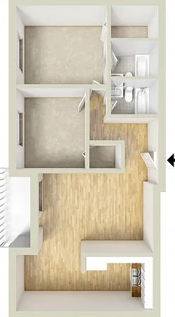 Two bedroom floor plan Two bedroom floor plan
