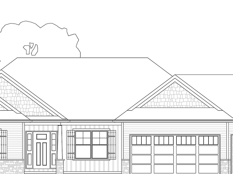 Standard front elevation of the Willow plan.