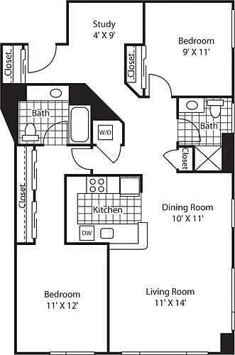 Floor plan Two Bedroom 1299