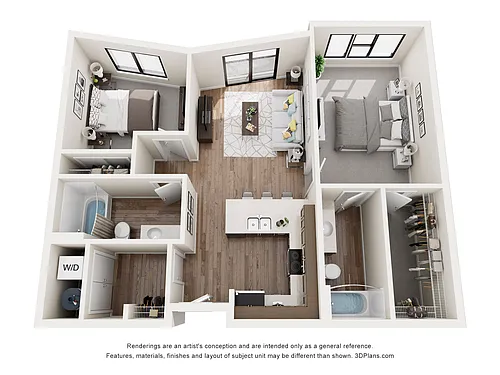 Floor plan 2 Bedroom D