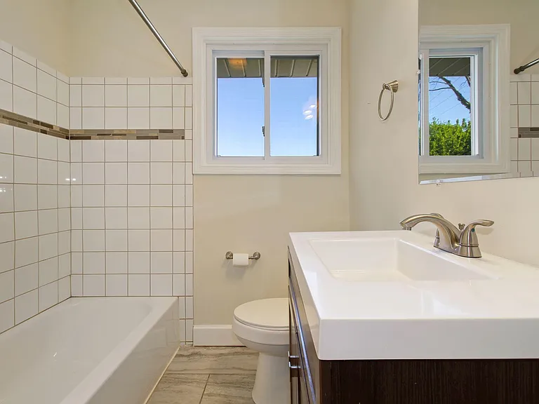 Full bathroom in basement.