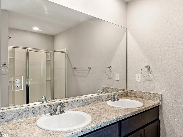 Double Vanity and Shower in Bath 1