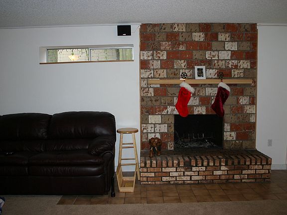 Downstairs fireplace
