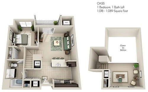 Floor plan Oasis Loft with Sunroom