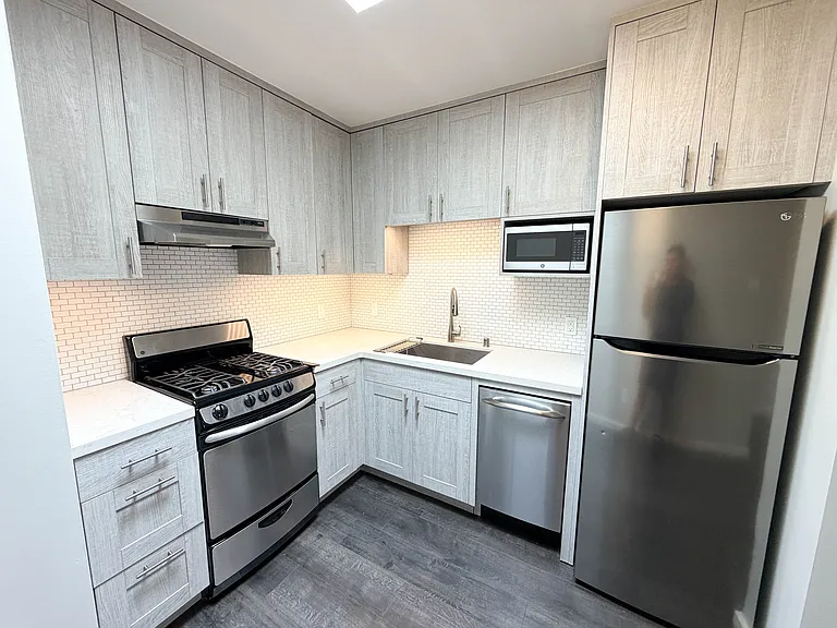 Kitchen with skylight for ample natural light during the day