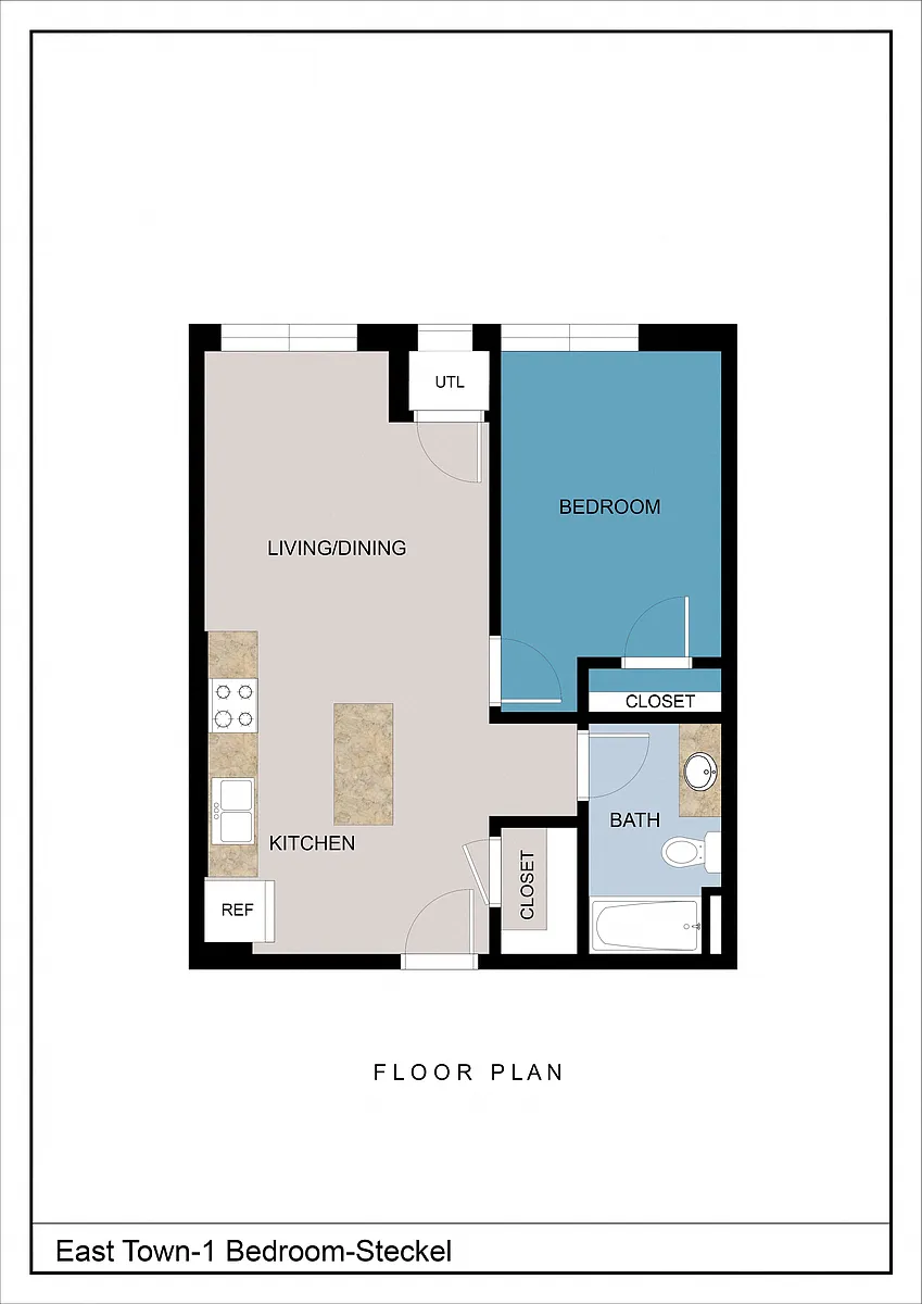 Floor plan Steckel - 1 Bedroom