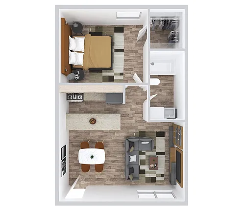 Floor plan One Bedroom One Bathroom