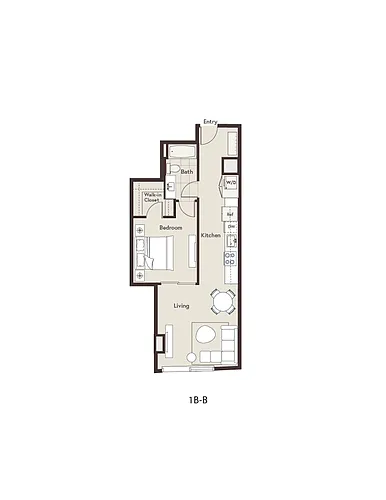 Floor plan 1B-BA