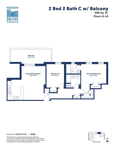 Floor plan 2 Bed 2 Bath C