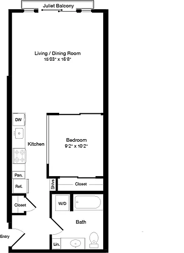 Floor plan O2 East- Floors 3-6