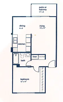 Floor plan One Bedroom One Bath