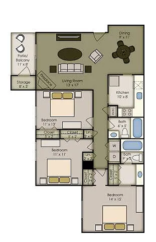 Floor plan 3 Bedroom