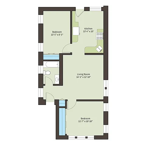 Floor plan knwc-2bd