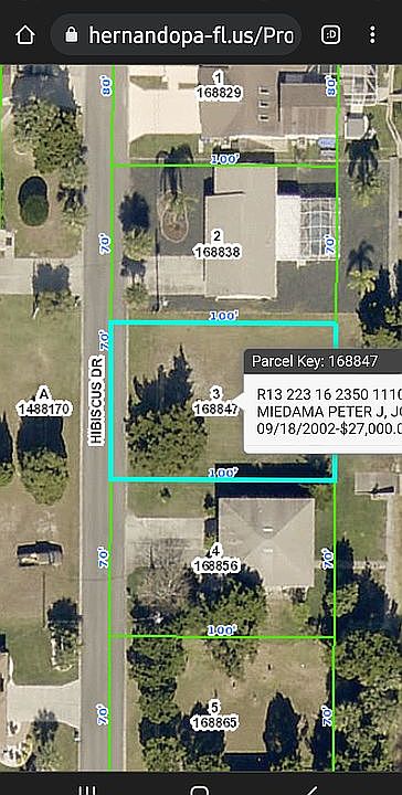 70x100 ft lot. FSBO.  