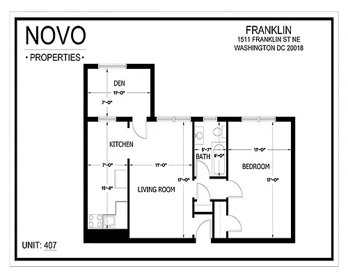 Floor plan Standard 1Bedroom/1Bath