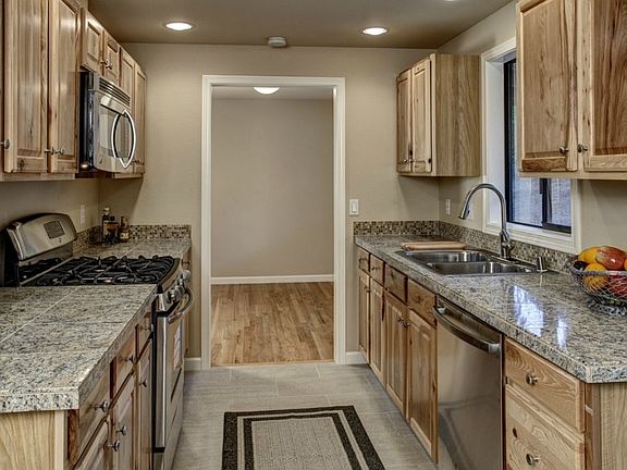 Kitchen long-view to dining area