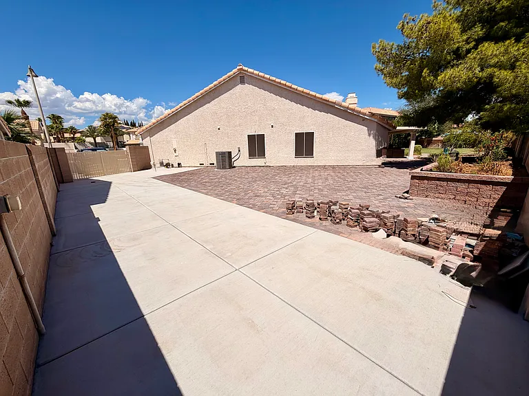 RV parking, side patio.