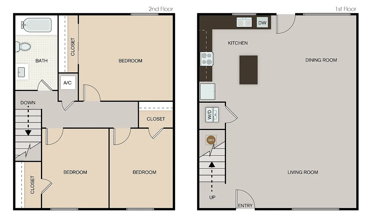 Floor plan 3 bedroom 1 bath