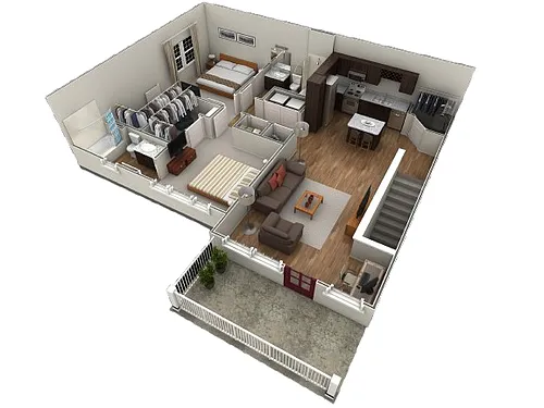 Floor plan 2 BR Designer Overlook