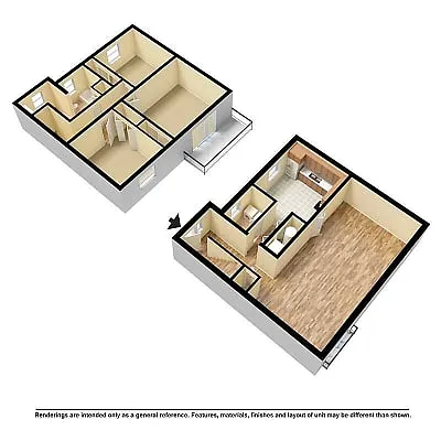 Floor plan 3 BED TOWNHOME WD HOOKUPS