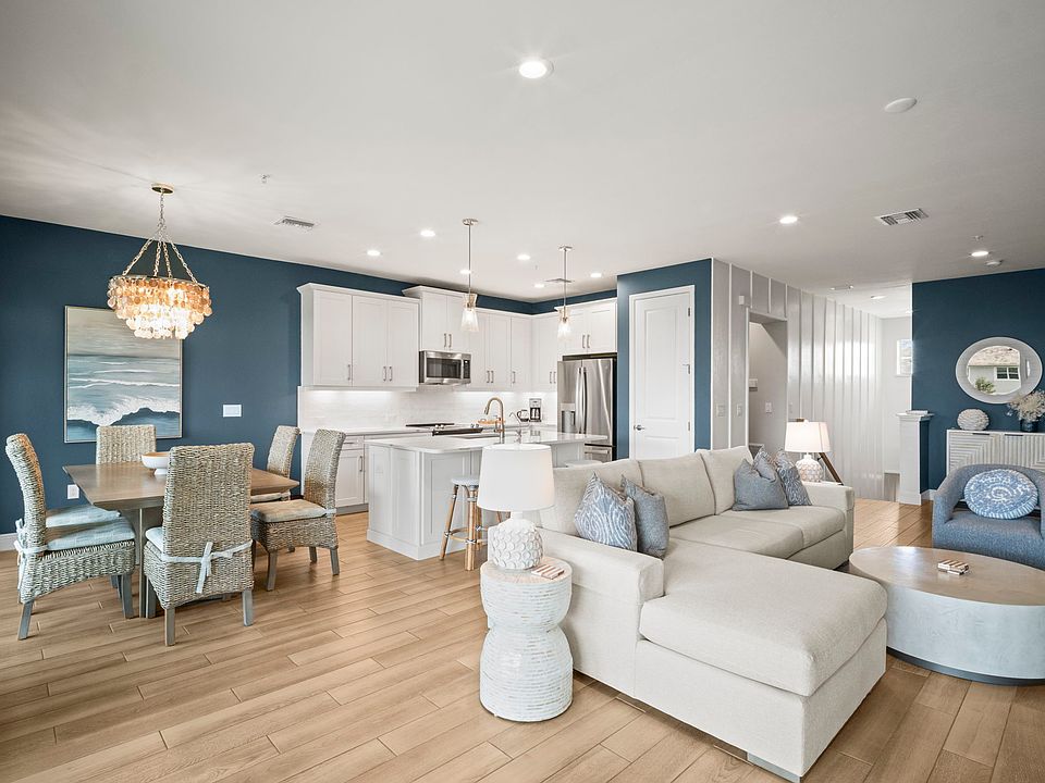 Open living room and kitchen layout