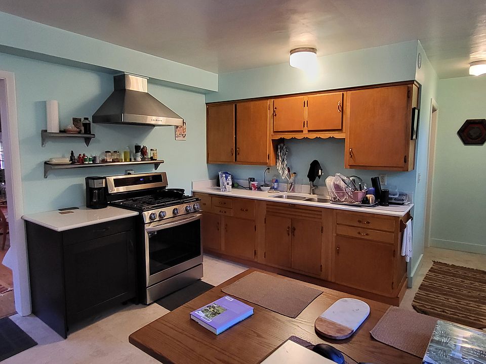 New countertops, beautiful wood cabinets