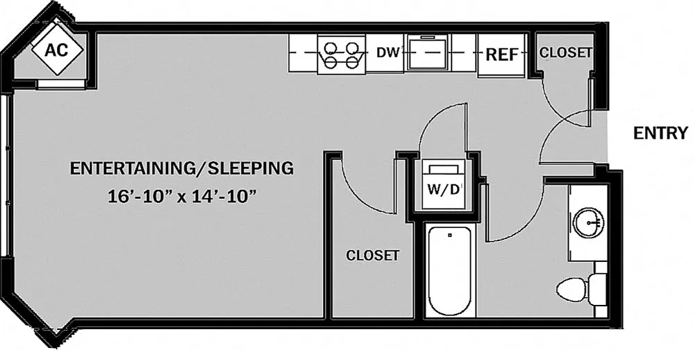 Floor plan Studio 1 Bath A4